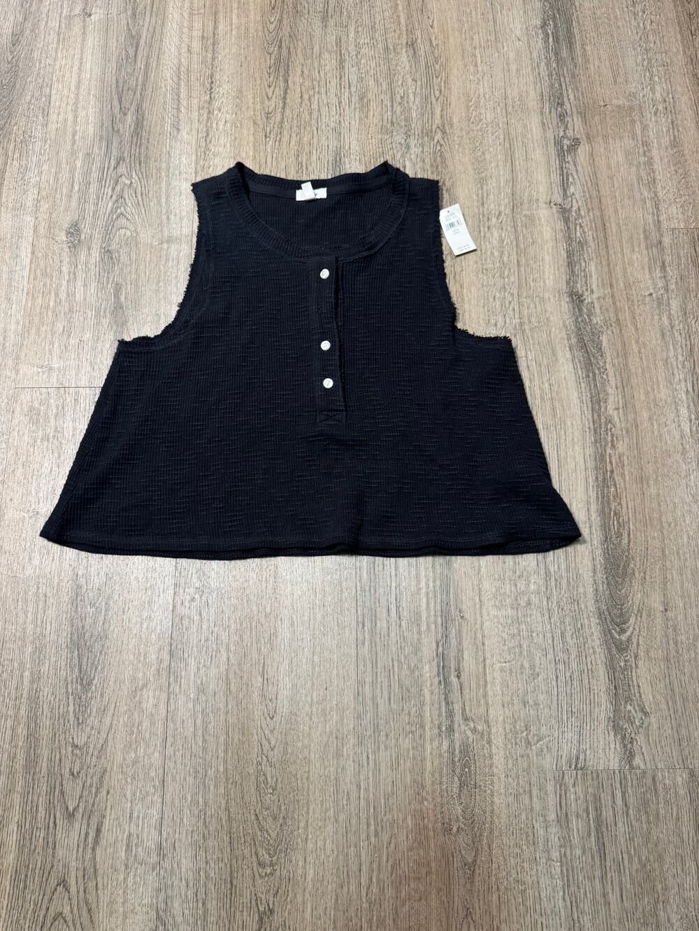 Aerie Women's Black Waffle Knit Cropped Tank Top